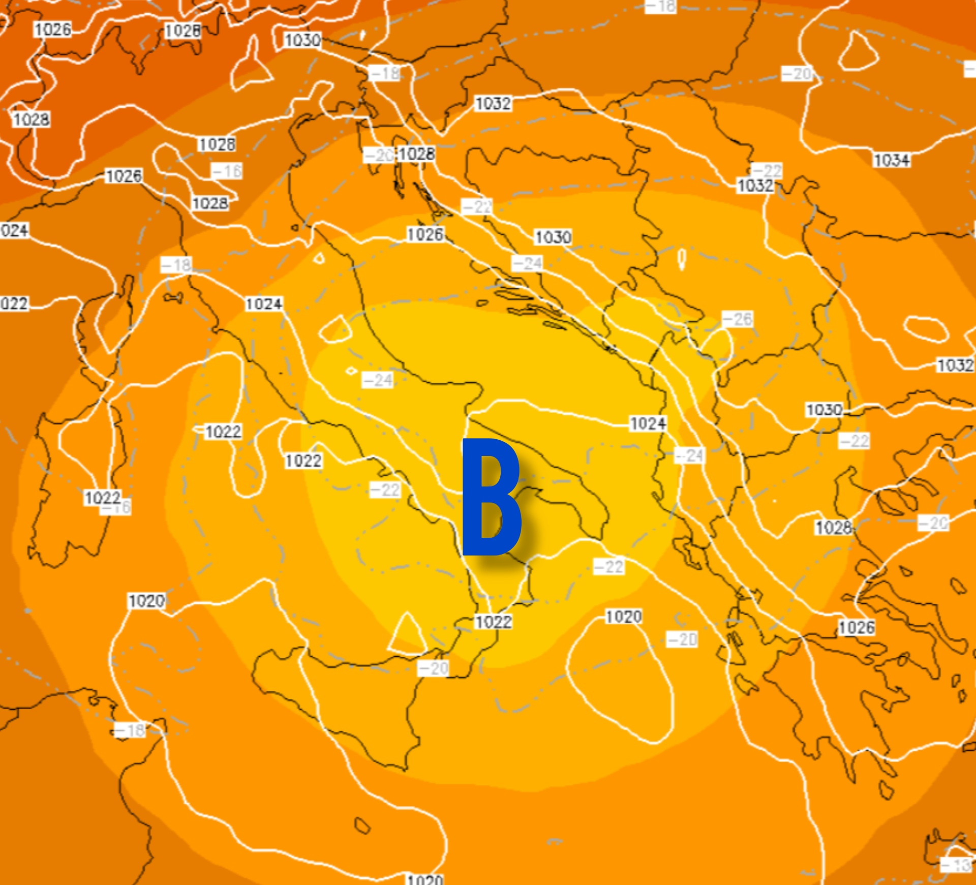 GOCCIA FREDDA da est, sabato e domenica calo termico e pioggia